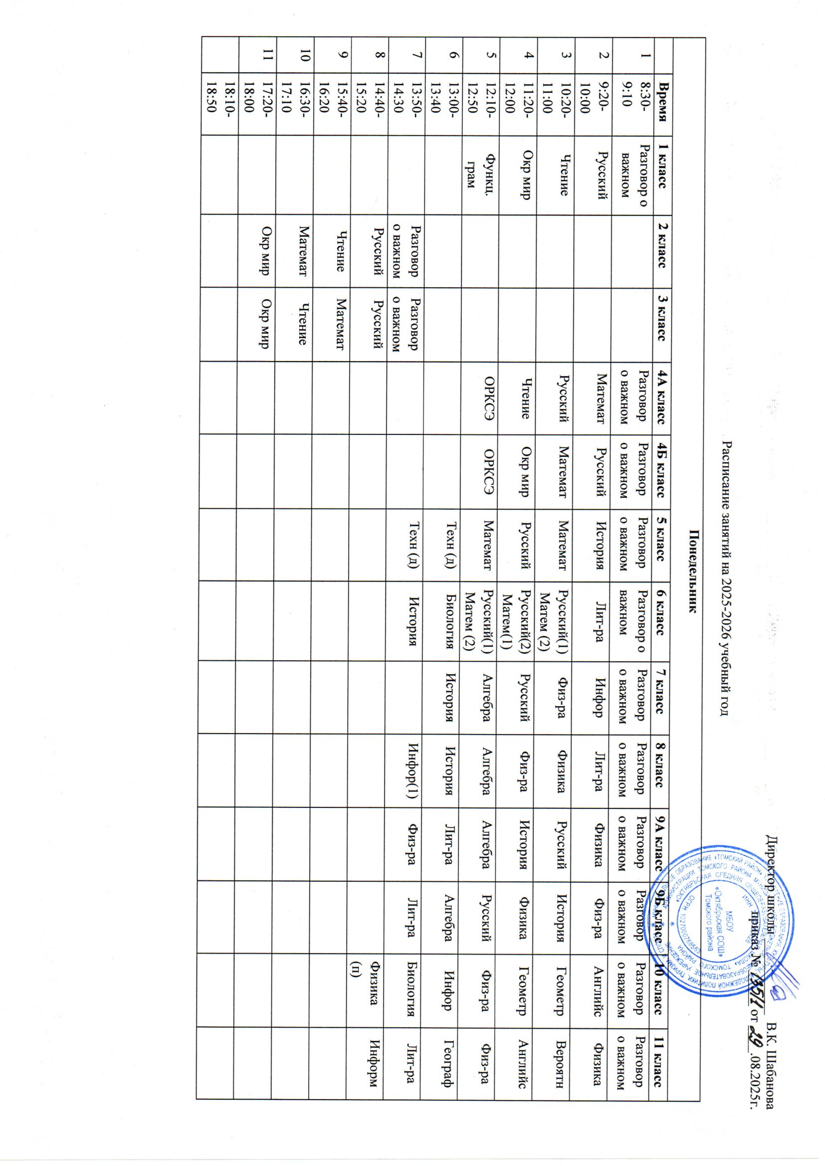 Понедельник.